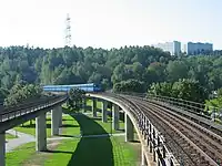 Elevated approach to the station