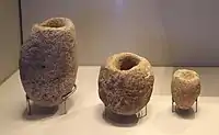 Stone Mortars from ʿAin Mallaha, Natufian period, 12500-9500 BC(Israel Museum, Jerusalem)