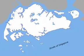 Map of the Singapore Strait below Singapore