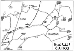 Cairo tramway map as of 1996