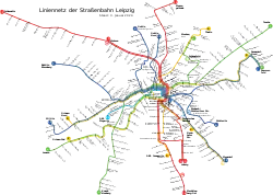 Leipzig tramway network, November 2021.