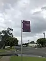 Station entrance sign, January 2021