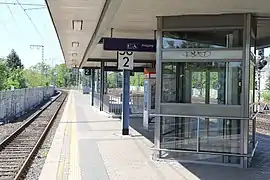 platform with lift, looking west