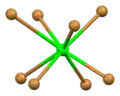 Distorted square antiprismatic coordination geometry of crystallographically independent strontium atom number 1