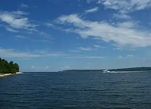 Looking northwest from beach at Sturgeon Bay