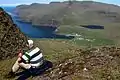 Tourists in the mountains south of Fámjin