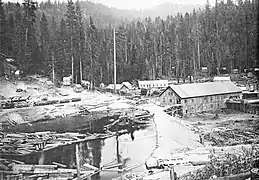 The first mill at Sugar Pine around 1920.