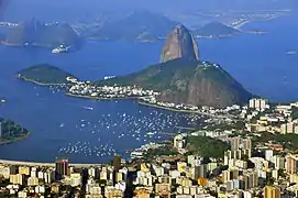 View of the Sugarloaf from Christ the Redeemer on Corcovado.