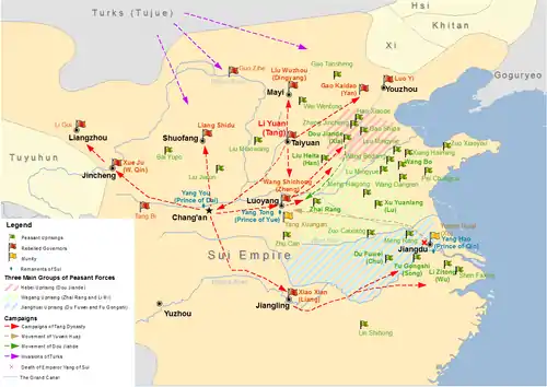 Transition from Sui to Tang (613–628)