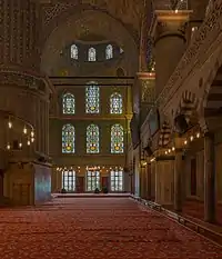 Image 21Interior of the Sultanahmet Mosque in Istanbul, Turkey. (from Culture of Turkey)