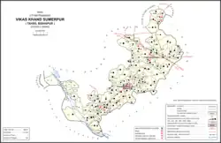 Map showing Nari Khera (#883) in Sumerpur CD block