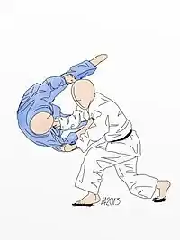 Illustration of Sumi otoshi Judo throw