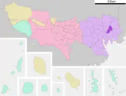 Location of Sumida in Tokyo Metropolis