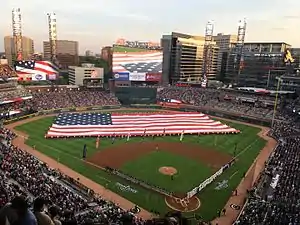 A photograph of a baseball diamond