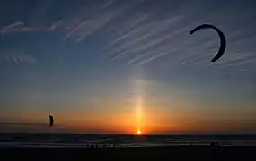 Sun pillar in San Francisco