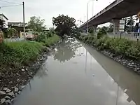 Sungai Nibong Kecil, a minor river which has been canalised