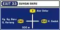 4-way intersection directional sign with exit number