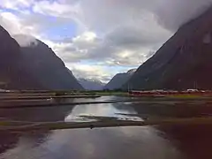 Looking towards the village from the fjord