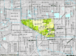 U.S. Census Bureau map showing CDP boundaries