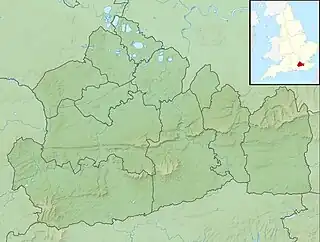 Map showing the location of Box Hill