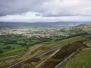 A view of Sutton-in-Craven from Earl Crag