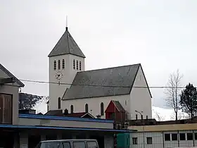 Side view of the church