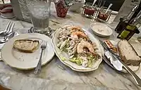 Combination salad with sourdough bread