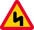 Dangerous curves ahead, first to left