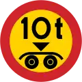 No vehicles exceeding weight shown on a tandem axle