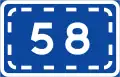 Road number sign. Direction to a numbered road