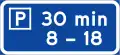 Parking permitted for specified period between times shown