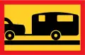 Symbol plate for specified vehicle or road user category (car + caravan)