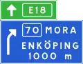 Advance direction sign exit ahead from motorway or expressway