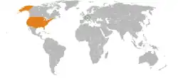 Map indicating locations of Switzerland and United States