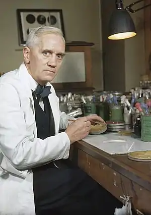 Alexander Fleming (1881-1955) known for the discovery of penicillin and lysozyme.