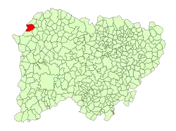 Location of Vilvestre in Salamanca