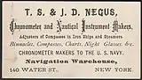 T.S. & J.D. Negus trade card