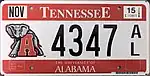 Tennessee University of Alabama plate