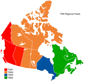 outline map of Canada showing Senators broadcast regions in Ontario, Quebec and the Maritimes