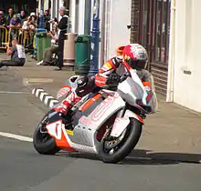 Michael Rutter exiting Parliament Square, Ramsey in 2012