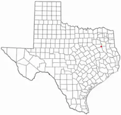 Location of Berryville, Texas