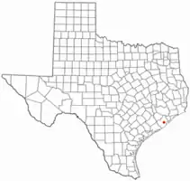 Location of Danbury, Texas