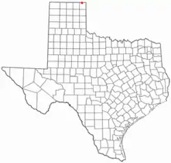 Location of Darrouzett, Texas