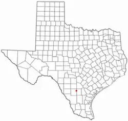 Location of Fowlerton, Texas