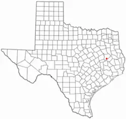 Location of Lovelady, Texas