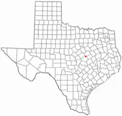 Location of Moody, Texas