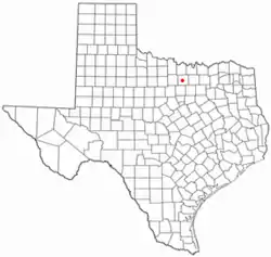 Location of Paradise, Texas