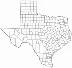 Location of Quanah, Texas