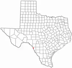 Location of Quemado, Texas