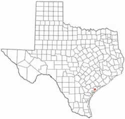 Location of Seadrift, Texas